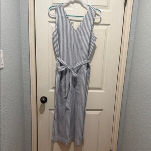 beachlunchlounge Blue and White Striped Jumpsuit